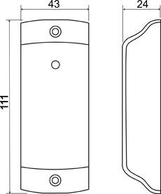 Чертеж считывателя в деревянном корпусе для СКУД Matrix IV EH Wood